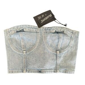 Blanknyc denim stretch bustier